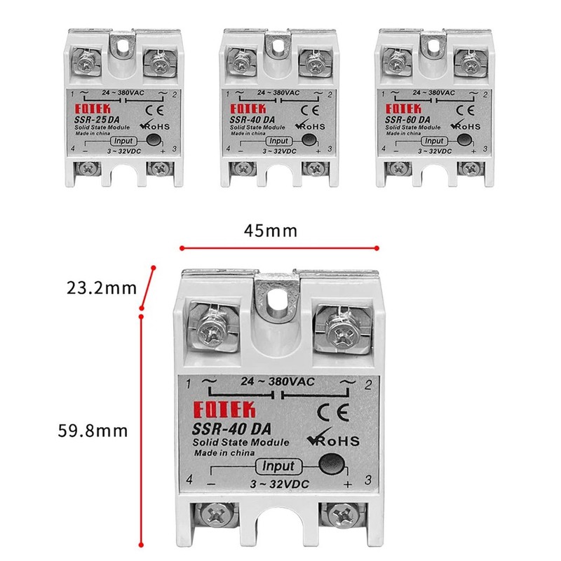 AC SSR Single Phase Solid State Relay 100A SSR-10DA SSR-25DA