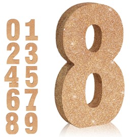 TONIFUL 7.8 Inch Champagne Gold Glitter Number 8 Table Centerpiece 0-9 Birthday Party Decorations,Digit 8 for Birthday,Chrismas,Graduation,Bridal Shower,Valentine's Day,Anniversary Party Supplies