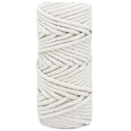 Leecogo 6mm Jute Rope 100 Feet Natural Craft Rope Twine String Perfect for Home Gardening Macrame Arts Crafts DIY Cat Scratching Post Replacement Repairing Recovering Cats Toy Making,White