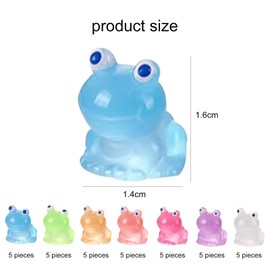 SJUIEO 35 Pieces Luminous Mini Frog Small Frog Miniature Resin Model Suitable for Dollhouse Decoration Aquarium Toys (7 Colors)