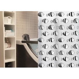 Spirella 10.16139 Peva-Duschvorhang 180 x 200 cm, Fofy Black