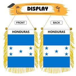 3 Pack 3.94x5.91 Inches Honduras Mini Country Flag Hanging Banner Window Hanging Flag Decor Car Rearview Mirror Hanging Double Sided with Suction Cup