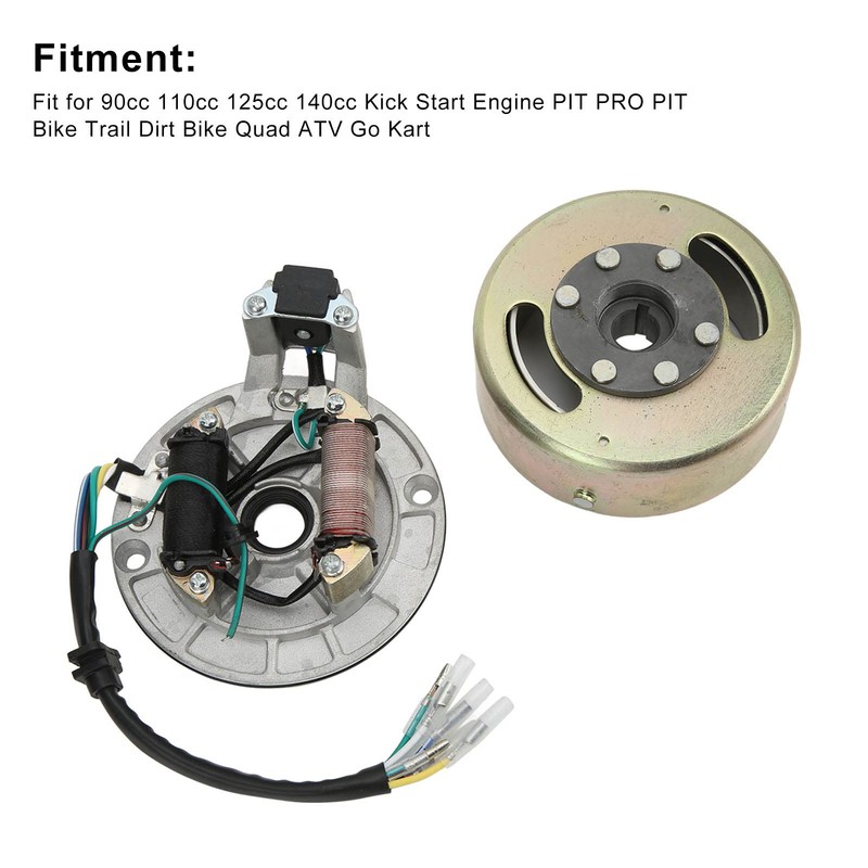Demeras Magneto Stator Flywheel Rotor Set, Sturdy Aluminum Good Performance