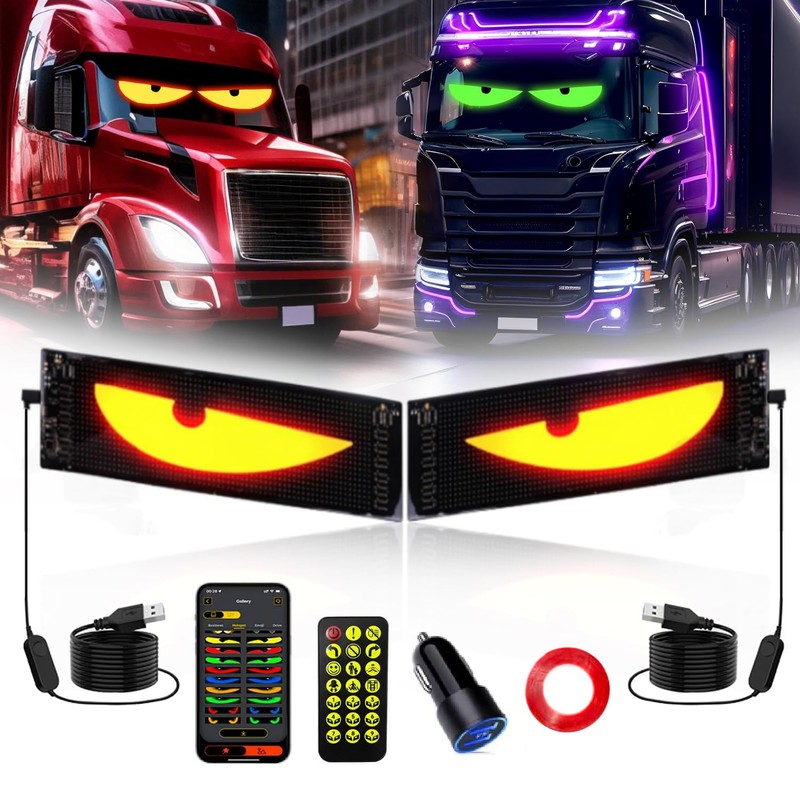 2PCS LED Eyes for Car Windshield: 14.1"x4.3" Devil Eyes Light
