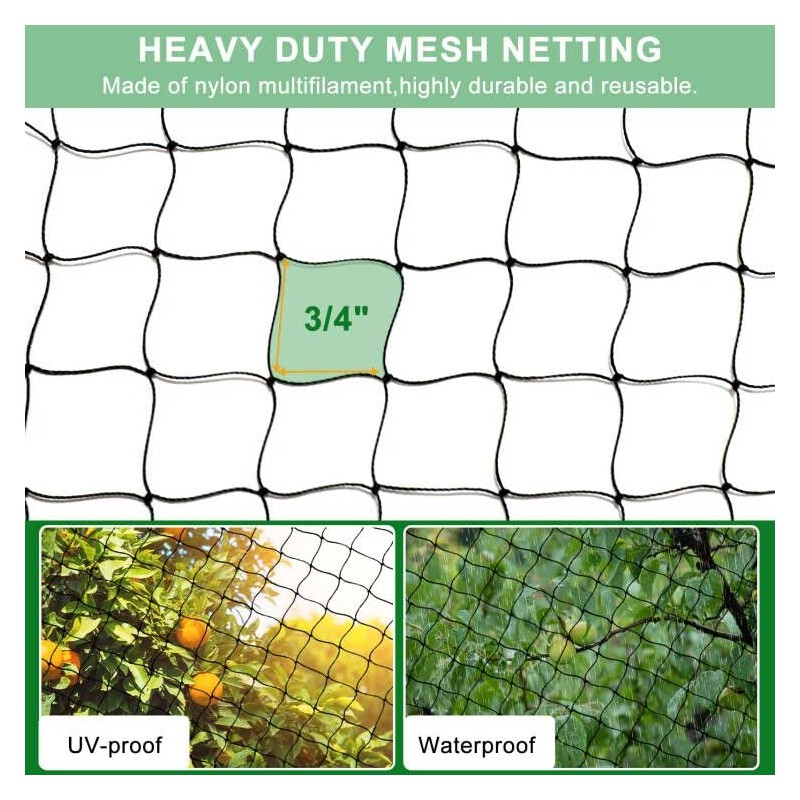 BSTPCOO 25'x25' Bird Netting for Chicken Coop, Nylon 3/4" Mesh