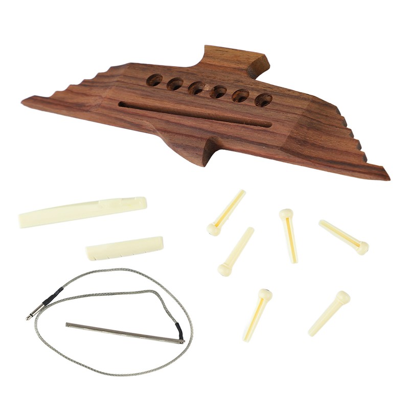 10PCS 6 String Acoustic Guitar Bridge Rosewood Set Musical Instrument