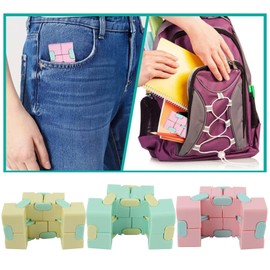 Juguete de Cubo Infinito, Juguete de Descompresión de Plástico de 3 Piezas para Adultos y Niños, Mejora la Concentración, Tamaño de Bolsillo, Duradero