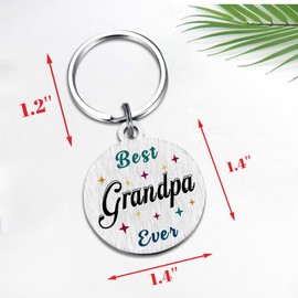 iyaone Gifts for Grandpa - Best Grandpa Ever Keychain – Ideal Birthday Christmas Grandpa Gift from Granddaughter Grandson
