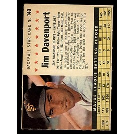 1961 Post Cereal # 149 COM Jim Davenport San Francisco Giants (Baseball Card) (Perforated) EX Giants