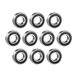 sourcing map 6004RS Deep Groove Ball Bearing Single Sealed 160104, 20mm x 42mm x 12mm Chrome Steel Bearings (Pack of 10)
