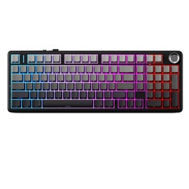 Aula F99 Pro Cherry Profile Mechanical Keyboard, Triple Mode Connected RGB Backlit Side-Shine-Through Gaming Keyboard with Knob for Gaming and Office(Gradient Grey)