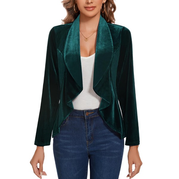 MINTLIMIT Velvet Blazer Jacket for Women Classic Casual Formal Shawl