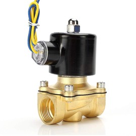Beduan - Válvula Solenoide Eléctrica de Latón, 1/2 Pulgada, 24 V, Normalmente Cerrada para Agua, Aire, Gas, Combustible y Aceite
