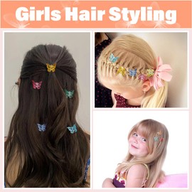 Ahoney 60PCS Mini Butterfly Hair Clips for Hair with Box Glitter 90s Y2k Hair Accessories for Girls Women 02
