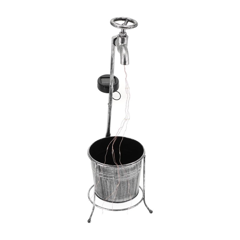 Lawn Lamp Solar Outdoor Waterproof Metal Faucet Durable Light Statue