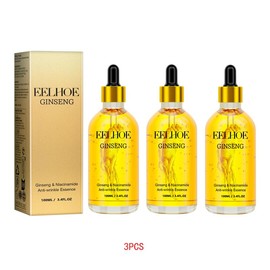 EELHOE Ginseng & Niacinamide Anti-wrinkle Essence Ginseng Face Serum Ginseng Repair Serum Lightweight Hydrating Serum for Dewy, Radiant Skin Viral K-Beauty Formula for Soft, Glowing Skin,100ml Hyaluronic Moisturize - Specification: 3PCS