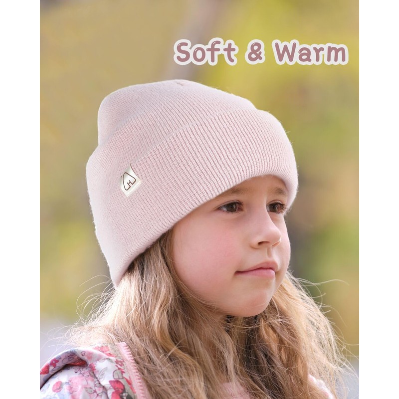 Hat Hut Toddlers Satin Lined Beanie for Kids Winter Hats