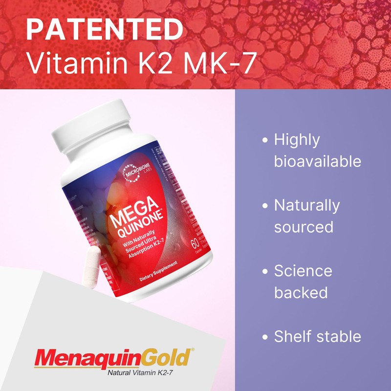 Microbiome Labs MegaQuinone Vitamin K2 MK7 + Vitamin K1, Magnesium
