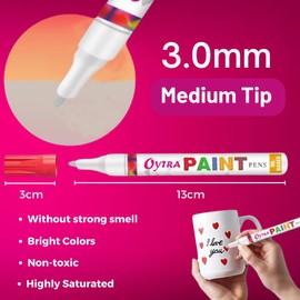 Oytra Paint Marker Pens Permanent Waterproof Oil Based Individual Pens Works and All Surfaces, Wood, Fabric, Steel, Glass (Gold)