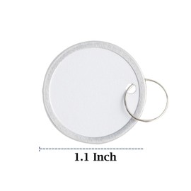 50 Pieces Metal Rim Key Tags, Key Ring Round Paper Tags with Metal Rings for Key Backpack Luggage Pet Car and Door Keys (50Pcs 1.1Inch)