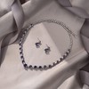 EVER FAITH Conjunto de pendientes de collar de circonio redondo