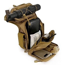Tactical Drop Leg Bag Outdoor Waist Fanny Pack for Men Women Travel Hiking Motorcycle Cycling Fishing Thigh Belt Bum Pouch Camping Casual Daypack Black