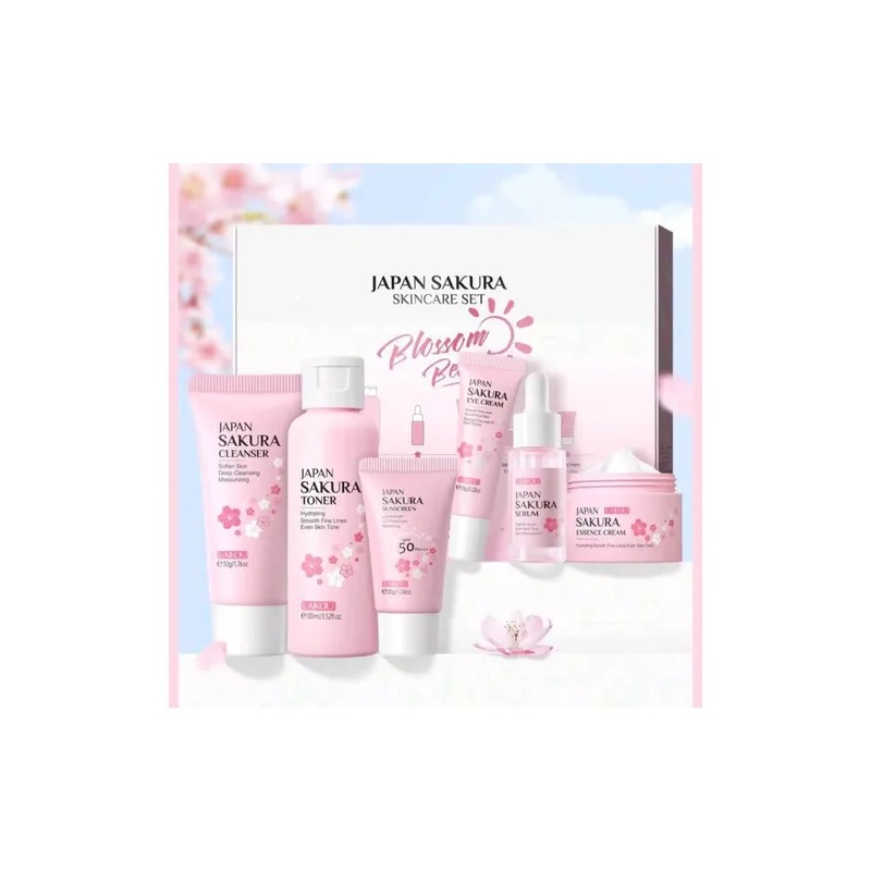 Set Skincare Japan Sakura 6 Pzs Piel Joven Y Radiante