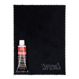 Amaco Rub and Buff Black Ebony 0.5oz/15ml Gilding Wax & 5"x7" Microfiber Cleaning Cloths - Microfiber Cloths for Smooth Metallic Finish with Rub n Buff Black Ebony Wax - Wide Coverage & Waterproof