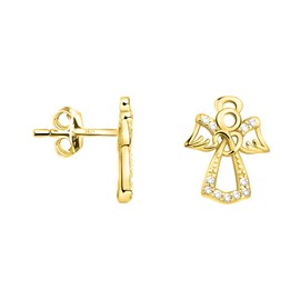 SOFIA MILANI - Women's Earrings 925 Silver - Gold Plated & with Zirconia Stones - Angel Stud Earring - E2333
