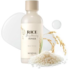 SKINFOOD Rice Brightening Toner, Korean Skincare Face Toner for Glow Glass Skin, Natural Rice Water Milk for Pore Minimizing, Hydrating, Glowing Skin, Vegan, 160ml/5.4fl.oz.