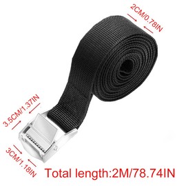 JTKREW 2 x 2 m lashing straps, zinc alloy snap lock lashing strap, pointed rear design lashing strap, adjustable fastening strap with clamping lock for bicycle, luggage packages, camping