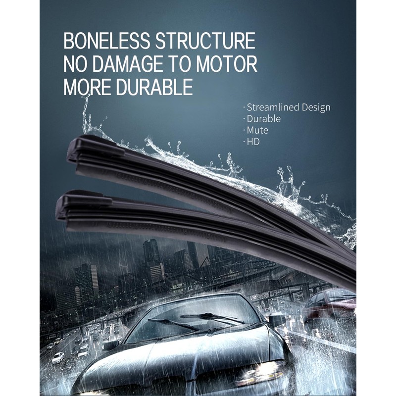 Replacement for Mazda CX-7 2007-2012 Silent Wipers -FAPIUO Front and