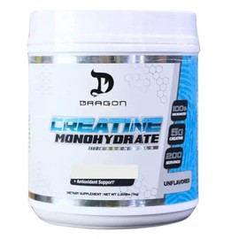 Dragon Creatina Monohidratada, 1 kg, 200 Porciones, Sin Sabor, 5 g por Porcin - Producto Original de Alta Calidad, Entrega Rápida y Segura, Garantía I