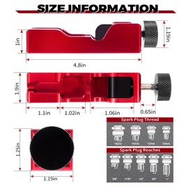 Zihvfzu Universal Spark Plug Gap Tool with 32 Blades Steel Feeler Gauge for Most 10mm, 12mm, 14mm, and 16mm Spark Plugs Red: Spark Plug Gapping Adjustment Tool
