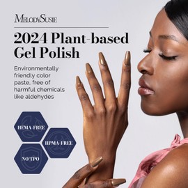 MelodySusie Fleurwee Plant-based UV Gel Nail Polish Hema Free 21 Non-Toxic Mocha Brown P27 Long Lasting No Chip Christmas Gel Polish Gift for Women Finger Toe Fall Nail Art Salon Manicure at Home