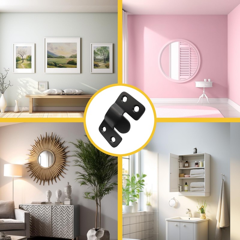 4PCS Black French Cleat Hanger, Interlocking Picture Hanging Tool Kit,