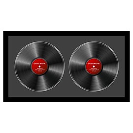Creative Picture Frames 16x30-inch Double Vinyl LP Frame with Black Matting Displays 2 Individual 33 Records