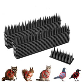 Bird Spikes, 30 Pack Pigeon Cat Squirrel Raccoon Animal Deterrent Spikes Anti-Climb for Outside Anti-Animal Defender Spikes to Keep Birds Away, Black