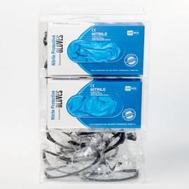 SEANADO Safety Glasses Dispenser Glove Box -2 in 1 Dustproof Acrylic Bin Holder for Protective Eyewear Goggles Used in Industrial, Factory and Lab Settings, Wall Mount or Countertop