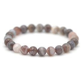 Miracles Minéraux Bracelet, 8mm Round Beads, Natural Stone, French Craftsmanship - More Than 60 Choices, 18 centimeters