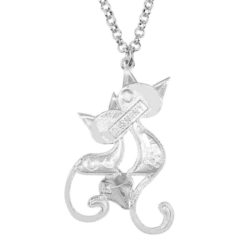 BONSNY - Collar con Colgante para Parejas y Gatos, esmaltado