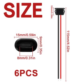 Mumjooyi 6 Pieces USB-C Female 2-Pin USB Female 3A Fast Charge Type C Female with Snap Groove Buckle for Panel Mounting Black (Pack of 6)