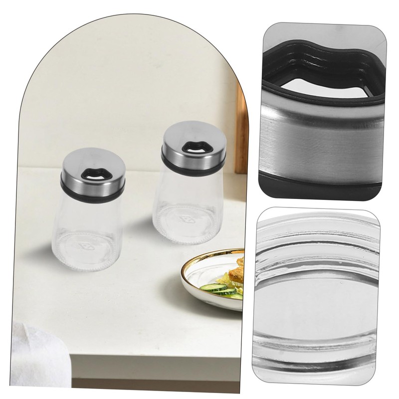 BIUDECO Stainless Steel Salt Pepper Pepper Condiment Jar Dispenser Perfect
