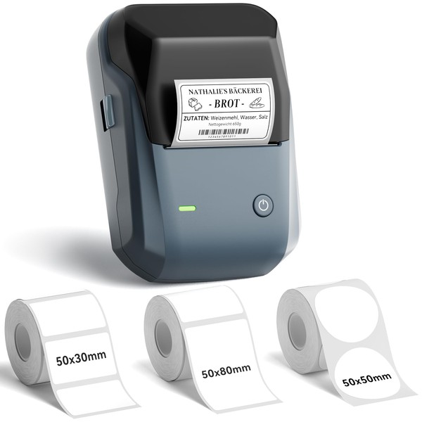 NIIMBOT B1 Bluetooth Label Printer with 3 Labels, Wide Waterproof