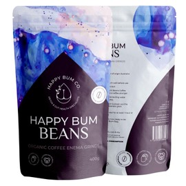 Happy Bum Coffee Enema Beans | Medium Roast Enema Coffee Organic Detox with Higher Palmitic Acid, Mold-Free and Low Acidity for Gentle Detox and Gut Health (400g)