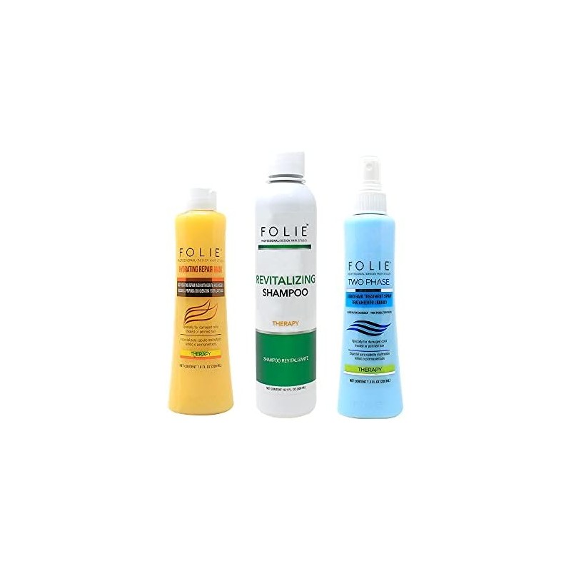 Kit Revitalizante: Shampoo, Mascarilla Y Dos Fases Folie Profesional