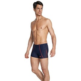 Speedo Panel s Aqua Shorts Men's Swim Trunks with Logo Navy/Red, 4, 8–09255A327