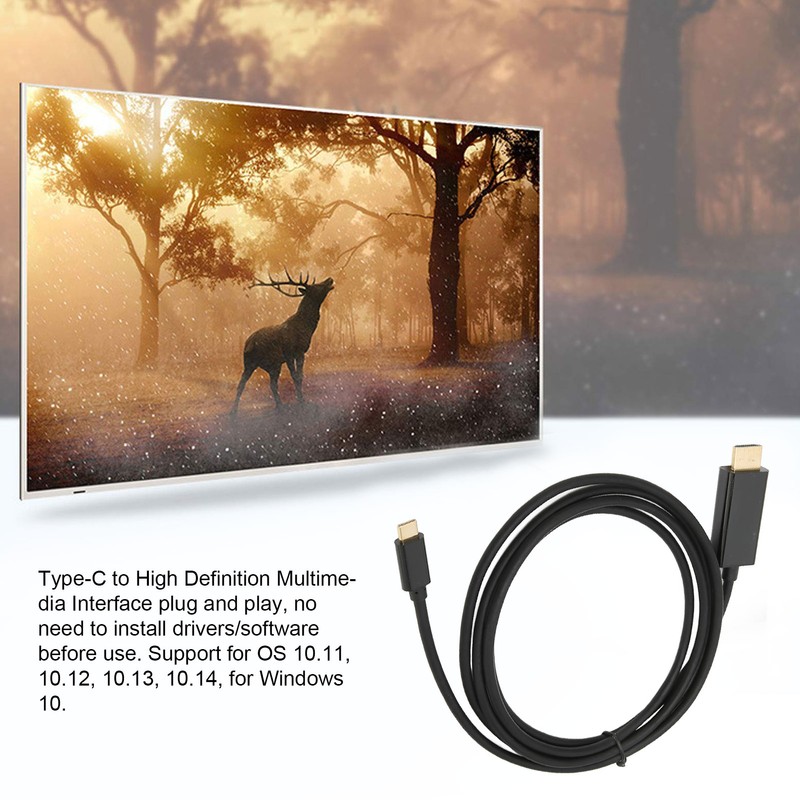 TypeC to High Definition Multimedia Interface Cable Plug and Play