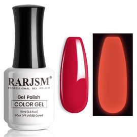 RARJSM Glow in The Dark Gel Nail Polish Glow in Dark Gel Polish Luminous Effect Gel Nail Polish Red Gel Polish Soak off U V/LED Cured Nail Art Design for Salon or DIY at Home 1PCS 15ml