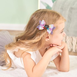 Choicbaby 4 PCS Back to School Bows Hair Clips Glitter Blackboard Pencil Bows First Day of School Hair Accessories for Girls Toddlers Kids Students